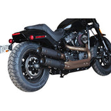 S&S CYCLE 1801-1234 550-0734 Ceramic Black Grand National Mufflers for Fat Bob