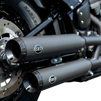 S&S CYCLE 1801-1360 550-0737 Grand National Slip-On Mufflers - Race - Black Ceramic - M8 Softail