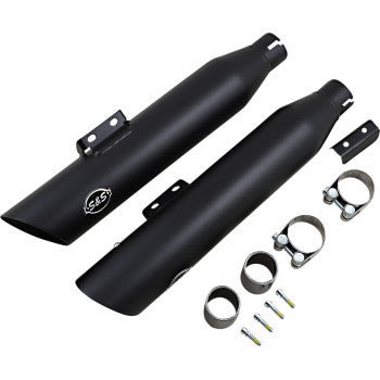 S&S CYCLE 1801-1474 550-0752B Slash-Cut Slip-On Mufflers - 50 State - Black