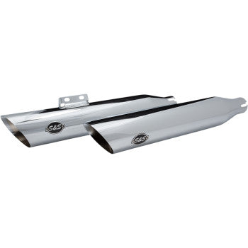 S&S CYCLE 1801-1475 550-0753B Slash-Cut Slip-On Mufflers - 50 State - Chrome