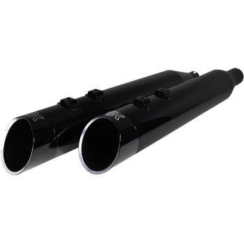 KHROME WERKS 1801-1482 202645 4-1/2" HP-Plus® Slip-On Mufflers - Obsidian Edge