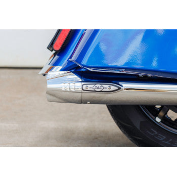 S&S CYCLE 1801-1766 550-1077 4" Broadhead Slip-On Mufflers - Fishtail - Chrome