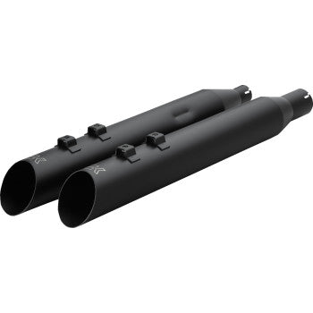 KHROME WERKS 1801-1865 40FSL-1012-BLK HP-Plus® Slip-On Mufflers - 4" - M8 - Slash Up with Ripper Baffle - Black