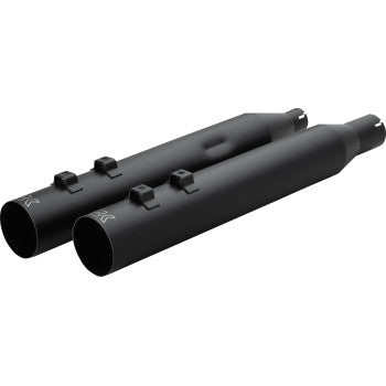 KHROME WERKS 1801-1872 40FST-1012-BLK HP-Plus® Slip-On Mufflers - 4" - Straight Cut with Ripper Baffle - M8 - Black