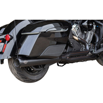 S&S CYCLE 1810-3258 550-11312-into-1 Qualifier Exhaust System 2-into-1 Qualifier Exhaust System - Guardian Black - Race Only - Indian with PowerPlus