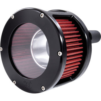 FEULING PARTS 1010-3138 5424 BA Race Series Air Cleaner Kit - Black Anodized - Red Filter